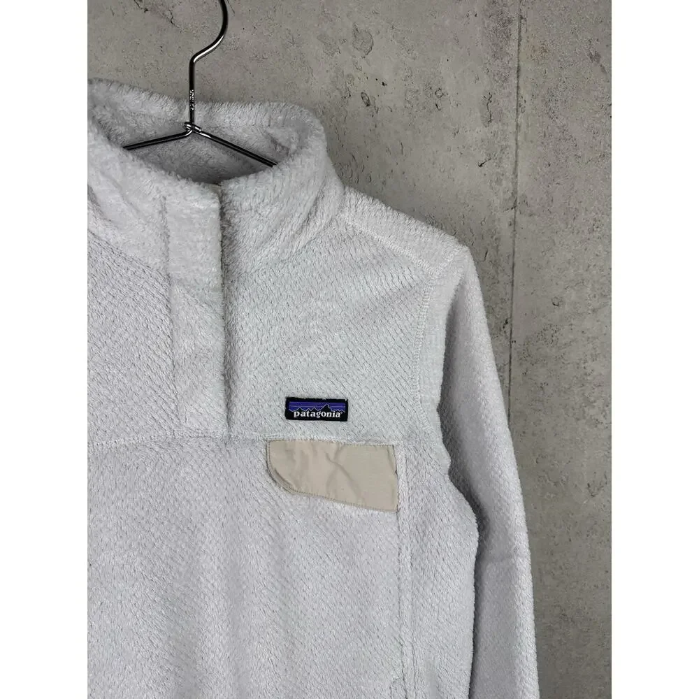 Patagonia Synchilla T-Snap Ivory Fleece Sweater Women's Size Medium Outdoor Camp
